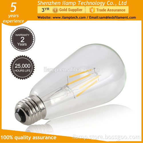 Clear/amber color e14 glass candle light e27 3w 5w 4000k dimmable vintage led filament edison bulb with CE Rhos